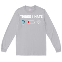 Moon Dust funny things i hate low battery and wifi connection Long Sleeve Tee - linhVisuals
