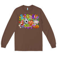Chestnut Spooky Vibes Ghost Long Sleeve Tee - CowhideDigitalArt