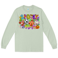 Matcha Spooky Vibes Ghost Long Sleeve Tee - CowhideDigitalArt