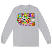 Moon Dust Spooky Vibes Ghost Long Sleeve Tee - CowhideDigitalArt