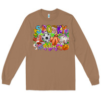 Toasted Coconut Spooky Vibes Ghost Long Sleeve Tee - CowhideDigitalArt