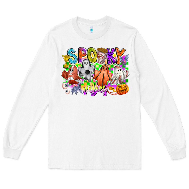 Spooky Vibes Ghost Long Sleeve Tee by CowhideDigitalArt | Teevron