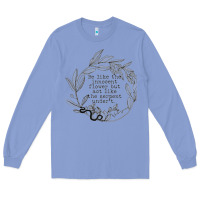 Colony Blue Lady Macbeth Shakespeare Quote Long Sleeve Tee - linhVisuals