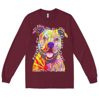 Burgundy pitbull t  shirt beware of pitbulls they will steal your heart t  shir Long Sleeve Tee - linhVisuals