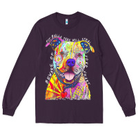 Plum pitbull t  shirt beware of pitbulls they will steal your heart t  shir Long Sleeve Tee - linhVisuals