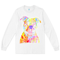 White pitbull t  shirt beware of pitbulls they will steal your heart t  shir Long Sleeve Tee - linhVisuals