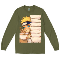 Army Green Nar Manga Ruto Ramen Long Sleeve Tee - linhVisuals