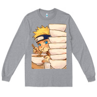 Heather Grey Nar Manga Ruto Ramen Long Sleeve Tee - linhVisuals