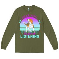 Army Green beagle t  shirt i hear you i'm just not listening beagle lover t  shir Long Sleeve Tee - linhVisuals