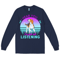 Navy beagle t  shirt i hear you i'm just not listening beagle lover t  shir Long Sleeve Tee - linhVisuals
