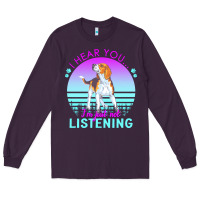 Plum beagle t  shirt i hear you i'm just not listening beagle lover t  shir Long Sleeve Tee - linhVisuals