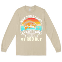 Mushroom she swallows every time i bring my rod t  shirt she swallows every tim Long Sleeve Tee - linhVisuals