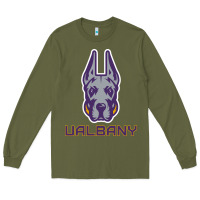 Army Green Ualbany Great Danes Long Sleeve Tee - linhVisuals