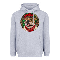 Heather Grey Christmas English Bulldog Heavyweight Hoodie - RanaPortraitStore