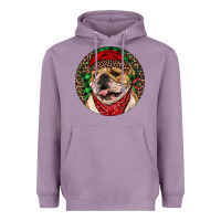 Lavender Christmas English Bulldog Heavyweight Hoodie - RanaPortraitStore