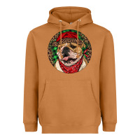 Meerkat Christmas English Bulldog Heavyweight Hoodie - RanaPortraitStore