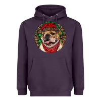 Plum Christmas English Bulldog Heavyweight Hoodie - RanaPortraitStore
