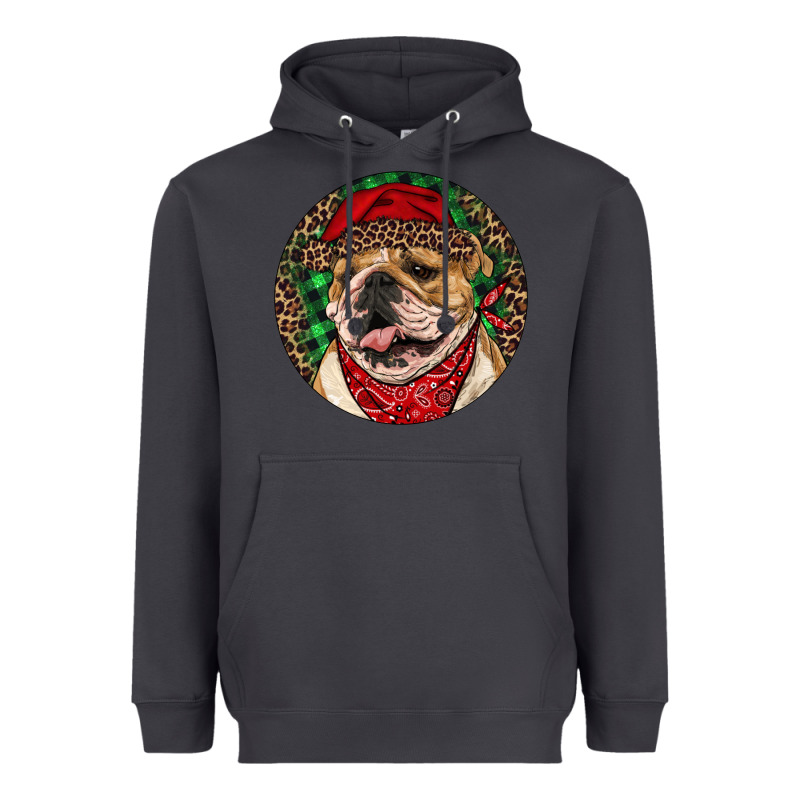 Christmas English Bulldog Heavyweight Hoodie by RanaPortraitStore | Teevron