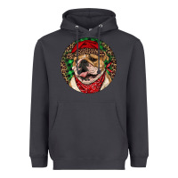 Smoke Christmas English Bulldog Heavyweight Hoodie - RanaPortraitStore