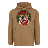 Toasted Coconut Christmas English Bulldog Heavyweight Hoodie - RanaPortraitStore