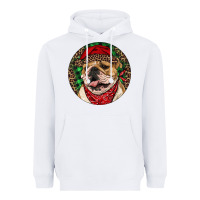 White Christmas English Bulldog Heavyweight Hoodie - RanaPortraitStore