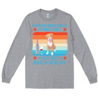Heather Grey boxer t  shirt a woman cannot survive on wine alone she also needs box Long Sleeve Tee - linhVisuals