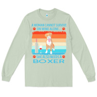 Matcha boxer t  shirt a woman cannot survive on wine alone she also needs box Long Sleeve Tee - linhVisuals