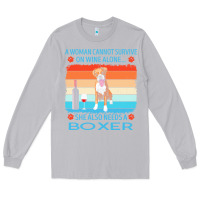 Moon Dust boxer t  shirt a woman cannot survive on wine alone she also needs box Long Sleeve Tee - linhVisuals