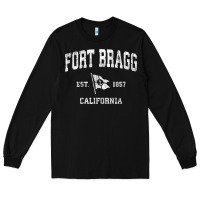 Black fort bragg california ca vintage boat anchor flag design tee Long Sleeve Tee - linhVisuals