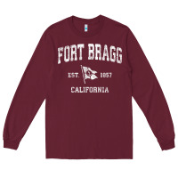 Burgundy fort bragg california ca vintage boat anchor flag design tee Long Sleeve Tee - linhVisuals