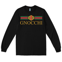 Black Gnocchi Classic Fashion Parody Pasta Noodles Italian Long Sleeve Tee - linhVisuals