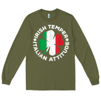 Irish Temper Italian Attitude T Shirt St Patrick's Day T Shirt Long Sleeve Tee | Teevron