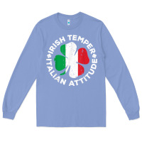 Colony Blue irish temper italian attitude t shirt st patrick's day t shirt Long Sleeve Tee - linhVisuals