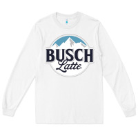 White BUSCH LATTE COOL Long Sleeve Tee - linhVisuals