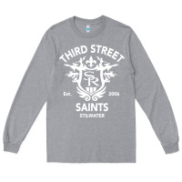 Heather Grey saints row 3 tribute emblem Long Sleeve Tee - linhVisuals