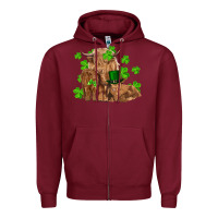 Burgundy st patrick's day cow family Zipper Hoodie - RanaPortraitStore