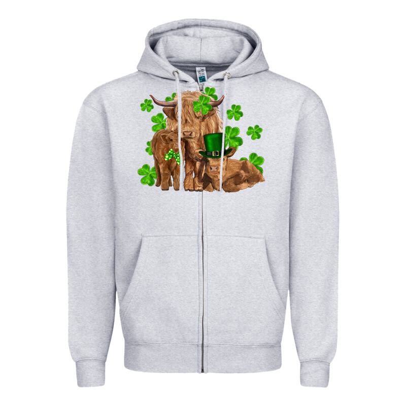 St Patrick's Day Cow Family Zipper Hoodie by RanaPortraitStore | Teevron