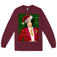 Burgundy merry christmas heal the world michael jackson Long Sleeve Tee - linhVisuals