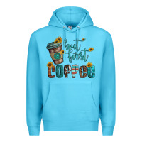 Ocean Blue but first coffee Premium Hoodie - Artiststas