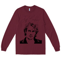 Burgundy jeff buckley 90s style fan art Long Sleeve Tee - linhVisuals