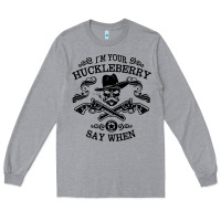Heather Grey im your huckleberry Long Sleeve Tee - linhVisuals