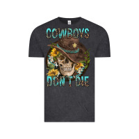 Vintage Black Cowboys Don't Die Vintage Tee - FaDigitalArtStudio