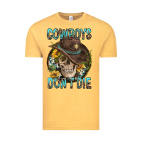 Vintage Mustard Cowboys Don't Die Vintage Tee - FaDigitalArtStudio