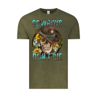 Vintage Olive Cowboys Don't Die Vintage Tee - FaDigitalArtStudio