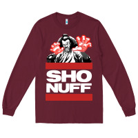 Burgundy sho nuff old school Long Sleeve Tee - linhVisuals