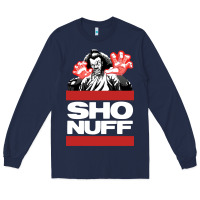 Navy sho nuff old school Long Sleeve Tee - linhVisuals
