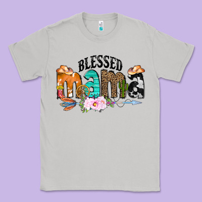 Blessed Mama Classic Tee Designed By Cowcowdesign