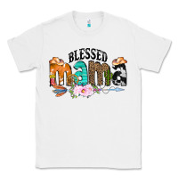 White Blessed Mama Classic Tee - CowCowDesign
