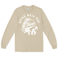 Mushroom Raise Hell Eat white Long Sleeve Tee - linhVisuals