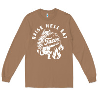 Toasted Coconut Raise Hell Eat white Long Sleeve Tee - linhVisuals
